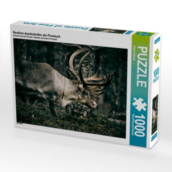 CALVENDO Puzzle Rentiere durchstreifen die Finnmark 1000 Teile Puzzle quer | 1000 Teile Lege-Größe 6