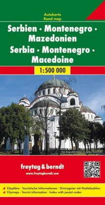 Freytag & Berndt Autokarte Serbien - Montenegro - Kosovo - Nordmazedonien