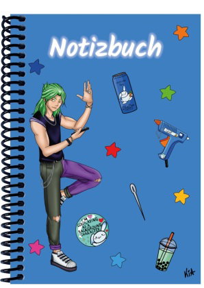 A 5 Notizbuch Manga Quinn, blau, blanko