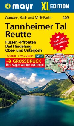 Mayr Wanderkarte Tannheimer Tal, Reutte, Füssen, Pfronten, Bad Hindelang, Ober- und Unterjoch, XL 1: