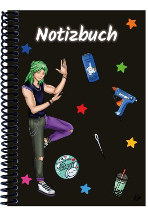 A 5 Notizbuch Manga Quinn, schwarz, kariert