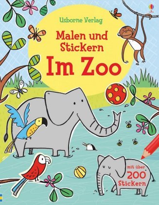 Malen und Stickern: Im Zoo