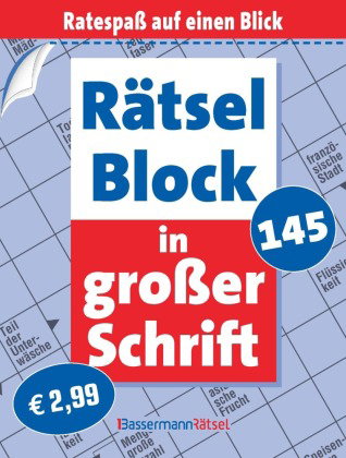 Rätselblock in großer Schrift 145