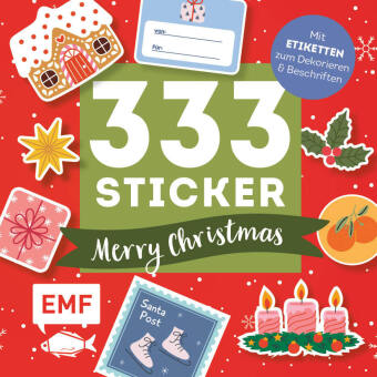 333 Sticker - Merry Christmas: Geschenk-Etiketten und Aufkleber mit beschreibbarer Oberfläche