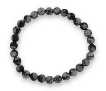 Schneeflockenobsidian Edelsteinarmband 6mm, J749-10