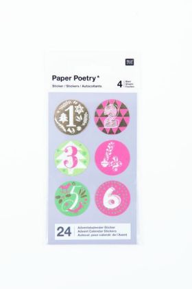 Adventskalender Sticker, rot/grün