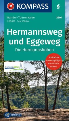 KOMPASS Wander-Tourenkarte Hermannsweg und Eggeweg, Die Hermannshöhen 1:50.000