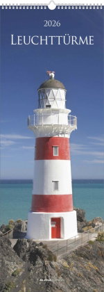 Alpha Edition - Leuchttürme 2026 - Streifenkalender 25x69 cm - Hochformat-Bildkalender - Wandplaner