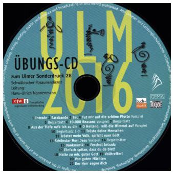 Ulm 2016 - Übungs-CD des Schwäbischen Posaunendienstes, 1 Audio-CD