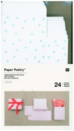 Adventskalender Boxen Weiss/Irisierend, 24 Stück