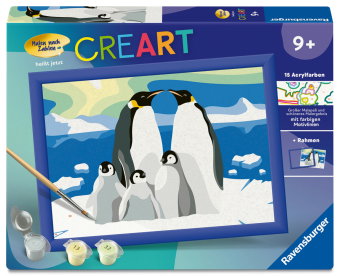 CreArt, Malen nach Zahlen Kinder - Pinguin-Familie