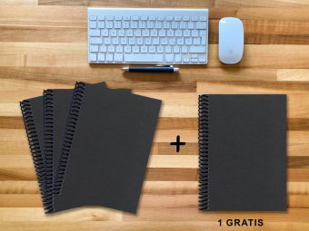 A 4 Notizbuch - Set, 3+1 gratis, Luxury 80 Seiten SCHWARZ ONYX GLITTER-OPTIK, to do