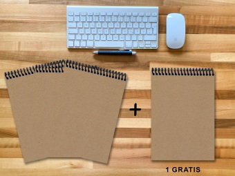 A 4 Notizblock - Set, 3+1 gratis, Luxury 80 Seiten MUSKAT Designerecycling, to do