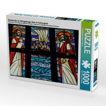 CALVENDO Puzzle Glasfenster im Königsberger Dom in Kaliningrad | 1000 Teile Lege-Größe 64x48cm Foto-