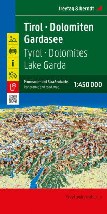 freytag & berndt Straßenkarte Tirol - Dolomiten - Gardasee - Panorama 1:450.000