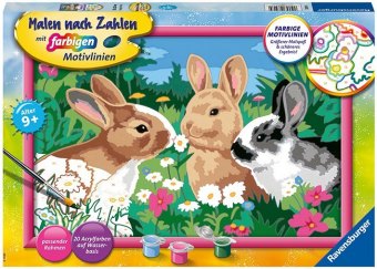 CreArt, Malen nach Zahlen Kinder - Putzige Häschen