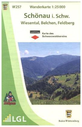 Topographische Wanderkarte Baden-Württemberg Schönau im Schwarzwald