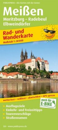 PublicPress Rad- und Wanderkarte Meißen, Moritzburg - Radebeul - Elbweindörfer