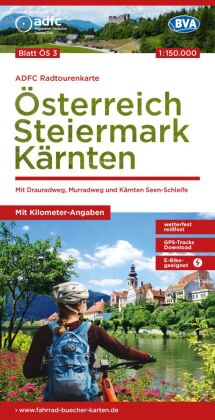BVA ADFC Radtourenkarte Österreich Steiermark Kärnten 1:150.000