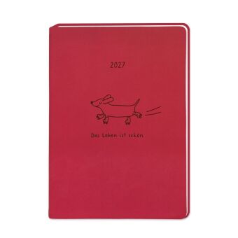 Terminplaner Lederlook 2027 Rot