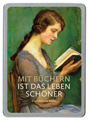 Mit Büchern ist das Leben schöner Postkarten VE 20
