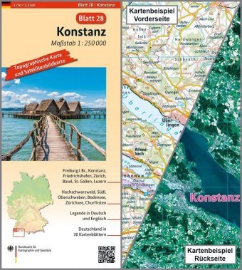 Topographische Karte und Satellitenbildkarte Konstanz