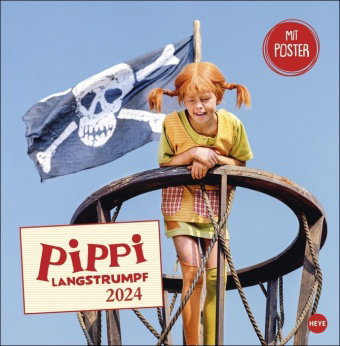 Pippi Langstrumpf Broschurkalender 2024. Szenen aus der beliebten Verfilmung des Klassikers von Astr
