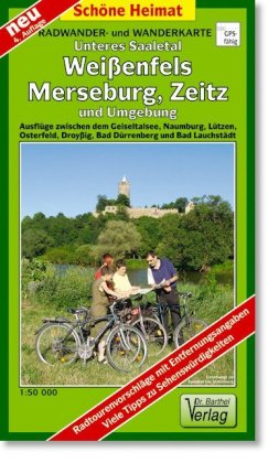Radwander- und Wanderkarte Unteres Saaletal, Weißenfels, Merseburg, Zeitz und Umgebung