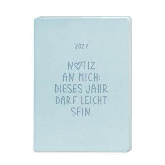 Terminplaner Lederlook 2027 Hellblau