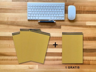 A 5 Notizblock - Set, 3+1 gratis, Luxury 80 Seiten GOLD GMUND SHIMMER, blanko