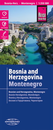 Reise Know-How Landkarte Bosnien-Herzegowina, Montenegro / Bosnia and Herzegovina, Montenegro (1:350