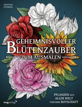 Geheimnisvoller Blütenzauber zum Ausmalen