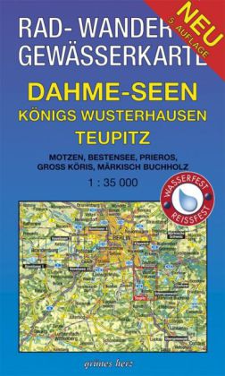 Rad-, Wander- und Gewässerkarte Dahme-Seen: Königs Wusterhausen, Teupitz