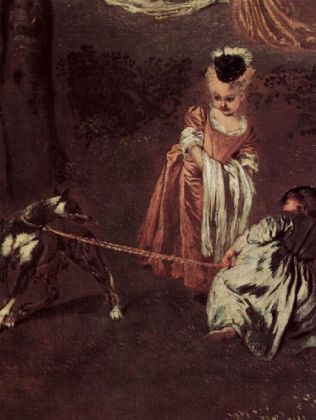 Antoine Watteau - Vergnügen im Freien (Amusements champêtres), Detail - 1.000 Teile (Puzzle)