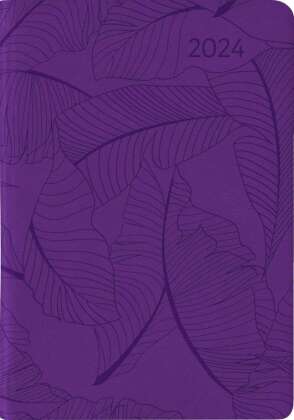 Ladytimer Mini Deluxe Purple 2024 - Taschen-Kalender 8x11,5 cm - Tucson Einband - mit Motivprägung -