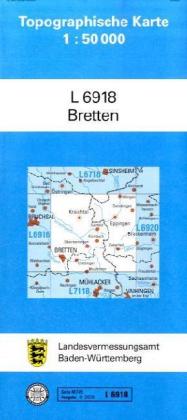 Topographische Karte Baden-Württemberg, Zivilmilitärische Ausgabe - Bretten