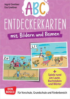 Abc-Entdeckerkarten mit Bildern und Reimen