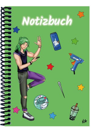 A 5 Notizbuch Manga Quinn, grün, liniert
