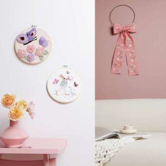 Stickpackung Vorgezeichnet, Schleife Frühlingsblümchen