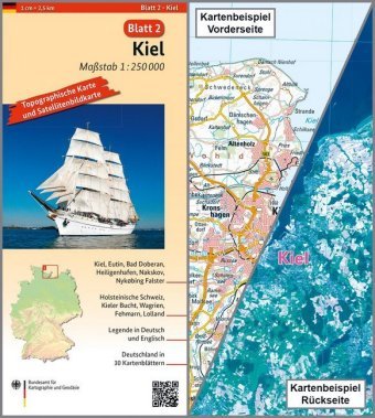 Topographische Karte und Satellitenbildkarte Kiel