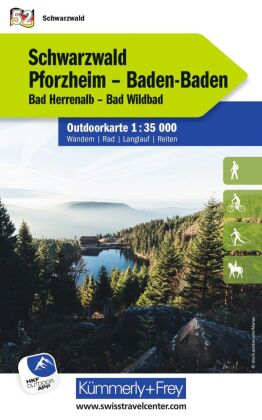 Kümmerly+Frey Outdoorkarte Deutschland 52 Schwarzwald, Pforzheim, Baden-Baden 1:35.000