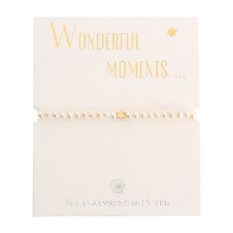 Armband - Wonderful moments - Perlenarmband mit Stern - vergoldet