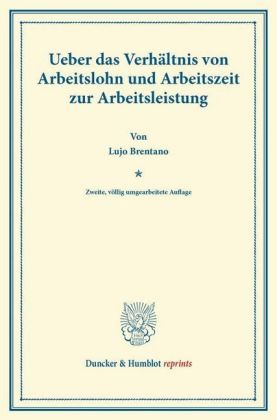 Ueber das Verhältnis von Arbeitslohn und Arbeitszeit zur Arbeitsleistung.