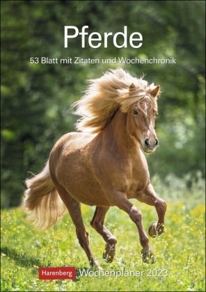 Pferde Wochenplaner 2023. Wochenkalendarium, Zitate und Pferdefotos in einem praktischen Termin-Kale