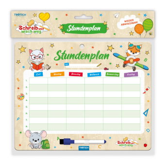 TRÖTSCH - Stundenplan abwischbar Zum Schulstart Tierfreunde