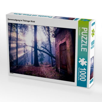 CALVENDO Puzzle Sonnenaufgang im Thüringer Wald 1000 Teile Puzzle quer | 1000 Teile Lege-Größe 64 ×