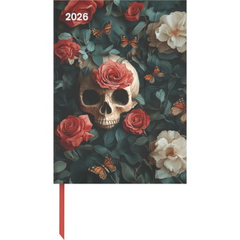 teNeues - Skull 2026 - Buchkalender 16x22 cm | Stilvoller Wochenkalender mit Magnetverschluss für D