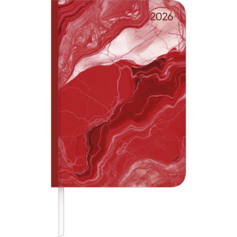 Alpha Edition - Lady Journal Marble 2026 - Taschenkalender A6 10,7×15,2 cm 192 Seiten, Habit-Tracker