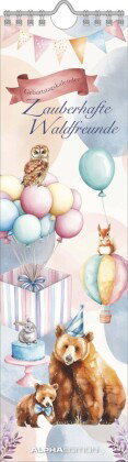 Alpha Edition - Geburtstagskalender Zauberhafte Waldfreunde 2026 - Immerwährender Streifenkalender 9