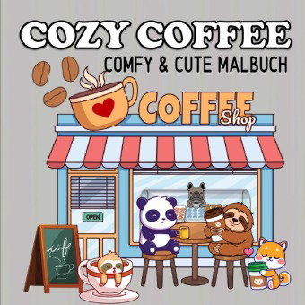 Cozy Coffee Malbuch Kaffee und Freunde Cute und Comfy - Malbuch für Erwachsene